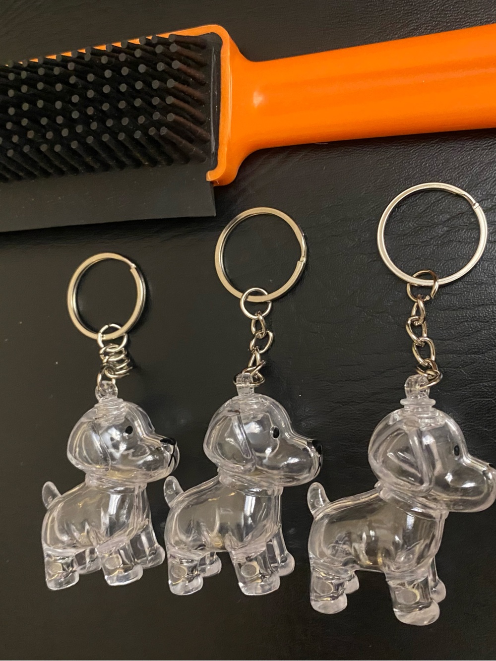 Clear Dalmatian Dog Keychain for Kids with Black Accents